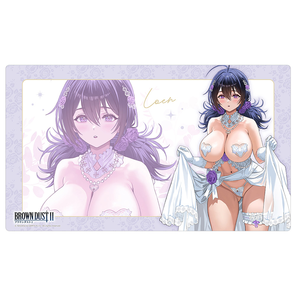 【カーテン魂】ブラウンダスト2 描き下ろしラバーマット（ロエン/ウエディング水着）