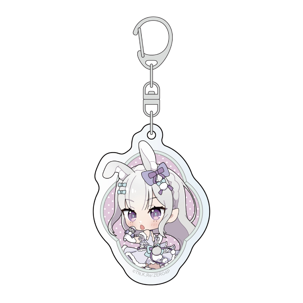 【カーテン魂】Re：ゼロから始める異世界生活 アクリルキーホルダー（エミリア/けもみみアイドル）