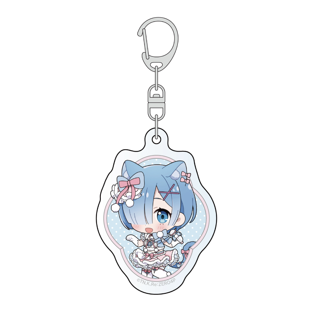 【カーテン魂】Re：ゼロから始める異世界生活 アクリルキーホルダー（レム/けもみみアイドル）