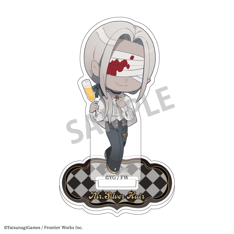 【カミオジャパン】文字化化 ミニアクリルスタンド 銀髪の男/貴族パーティー 描き起こし
