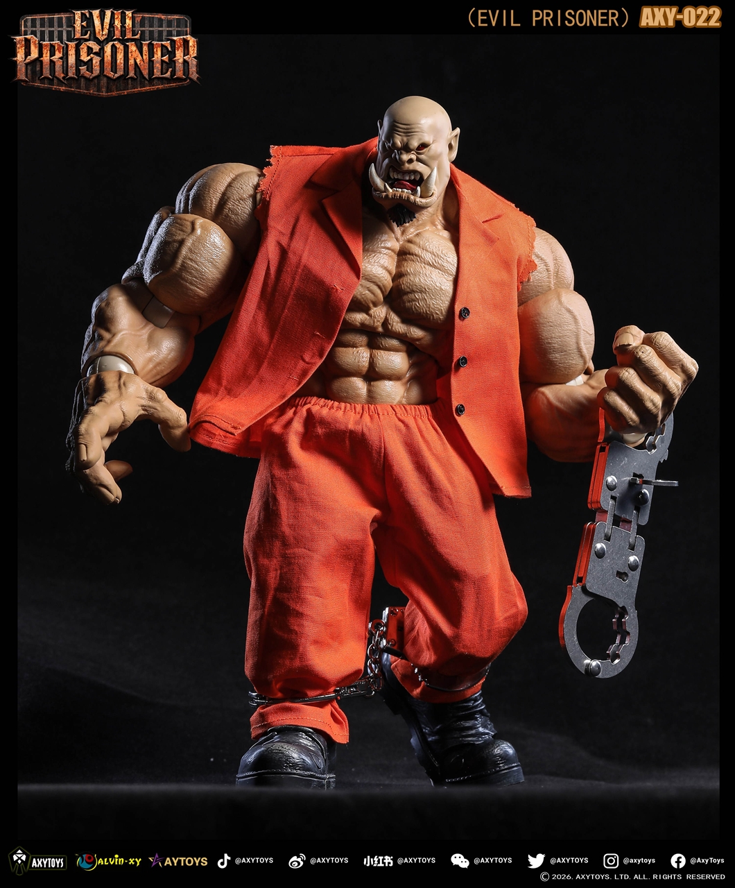 【AXYTOYS】EVIL PRISONER（イーブルプリズナー） 1/12スケール可動フィギュア AXY-022 肌色