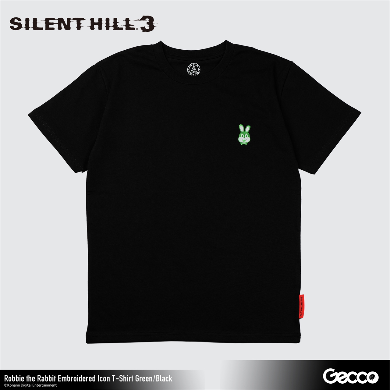 【Gecco】SILENT HILL 3/ ロビー・ザ・ラビット 刺繍アイコン Tシャツ(ミドリ/ブラック)M