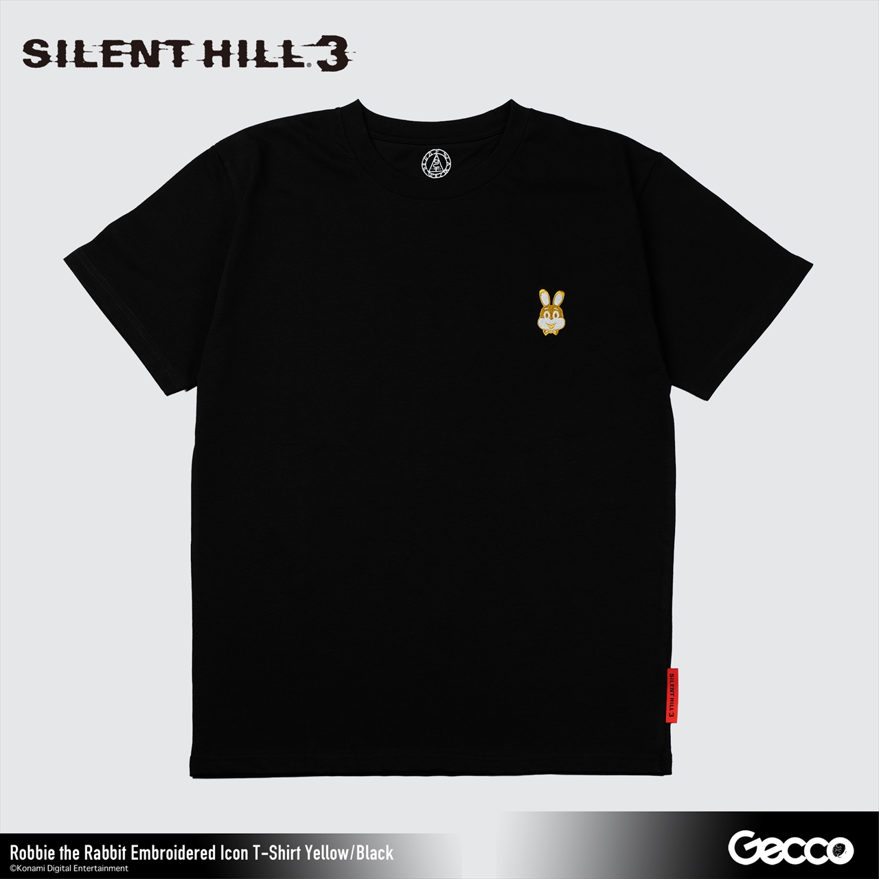 【Gecco】SILENT HILL 3/ ロビー・ザ・ラビット 刺繍アイコン Tシャツ(キイロ/ブラック)M