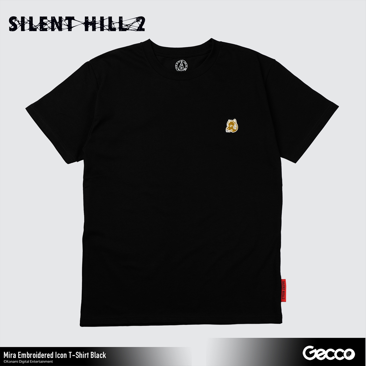 【Gecco】SILENT HILL 2/ ミラ 刺繍アイコン Tシャツ(ブラック)L