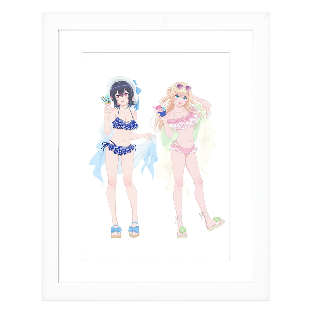【カーテン魂】クラスで2番目に可愛い女の子と友だちになった 描き下ろしキャラファイングラフ(水着)A4