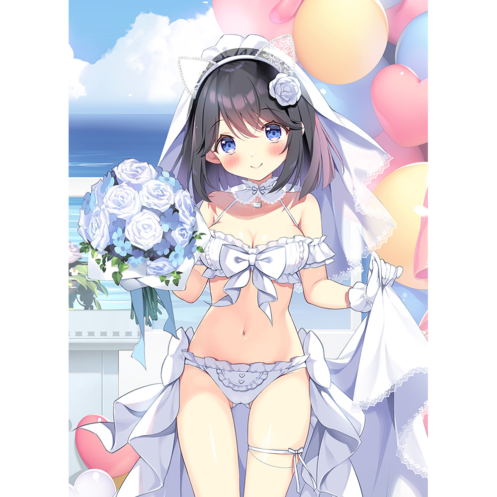 【カーテン魂】ぱん先生 描き下ろしB2タペストリー(白雪結梨/ウエディング)Wスエード