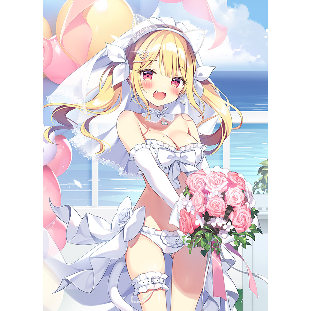 【カーテン魂】ぱん先生 描き下ろしB2タペストリー(有栖川瑠々/ウエディング)Wスエード