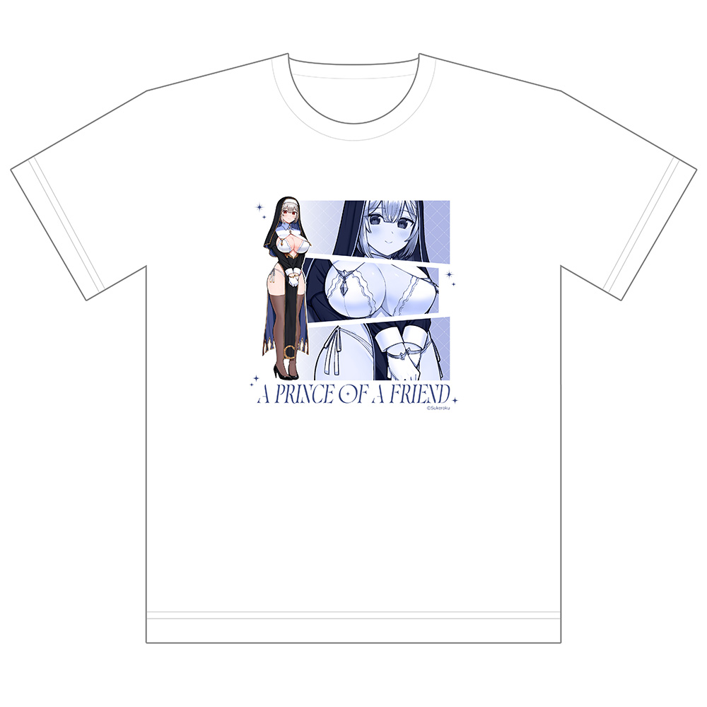 【カーテン魂】王子様の友達 描き下ろしTシャツ(藍田美明/シスター)XLサイズ