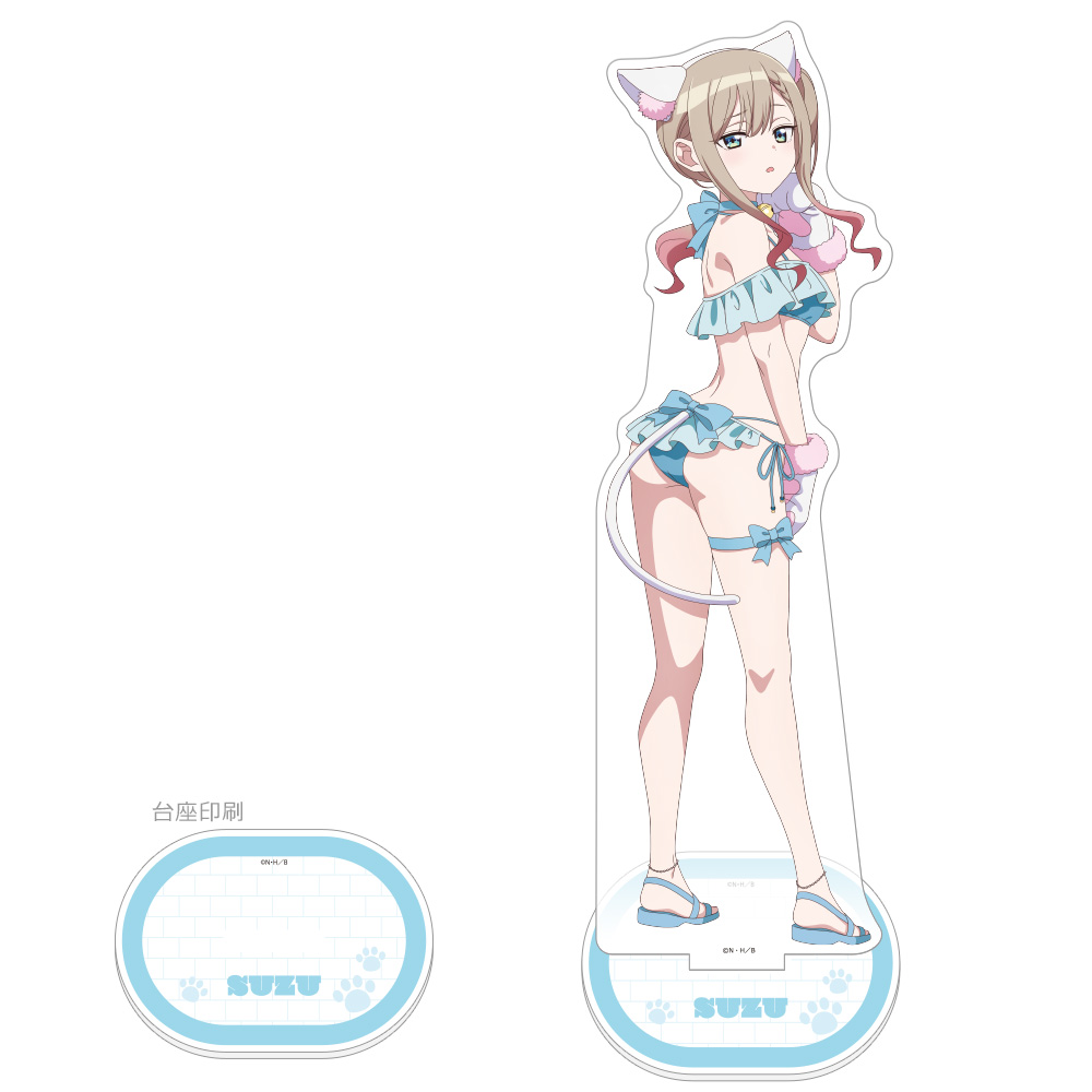 【カーテン魂】ばっどがーる 描き下ろし特大アクリルスタンド(涼風涼/アニマル水着)