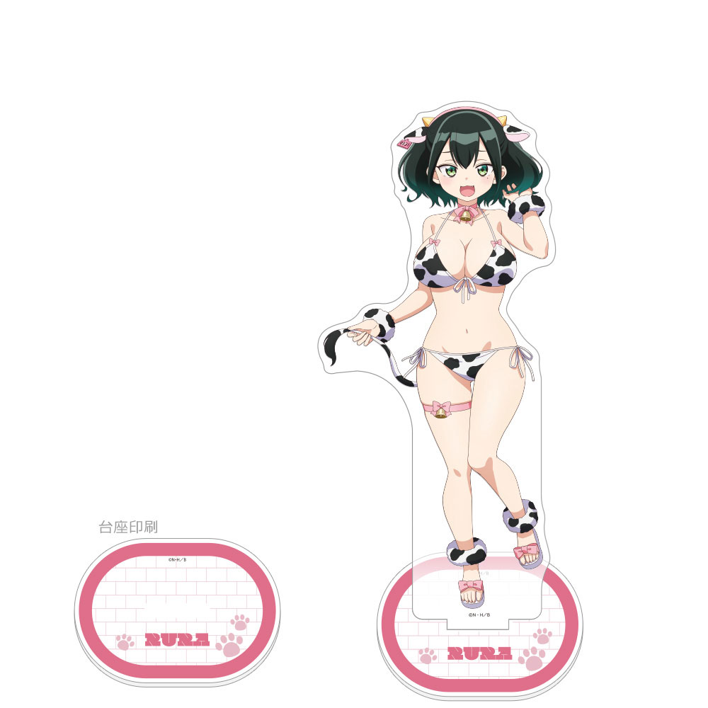 【カーテン魂】ばっどがーる 描き下ろし特大アクリルスタンド(瑠璃葉るら/アニマル水着)