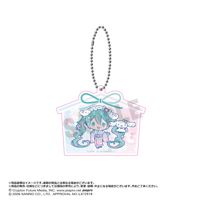 【ANICRAFT】初音ミク×シナモロール 夢桜ver. アクリルキーホルダー D