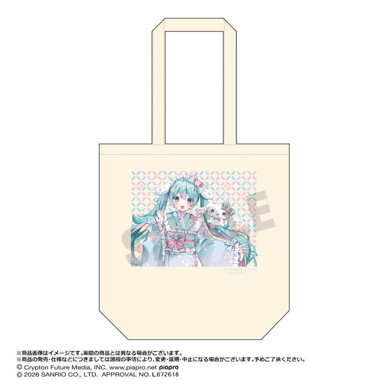 【ANICRAFT】初音ミク×シナモロール 夢桜ver. トートバッグ A