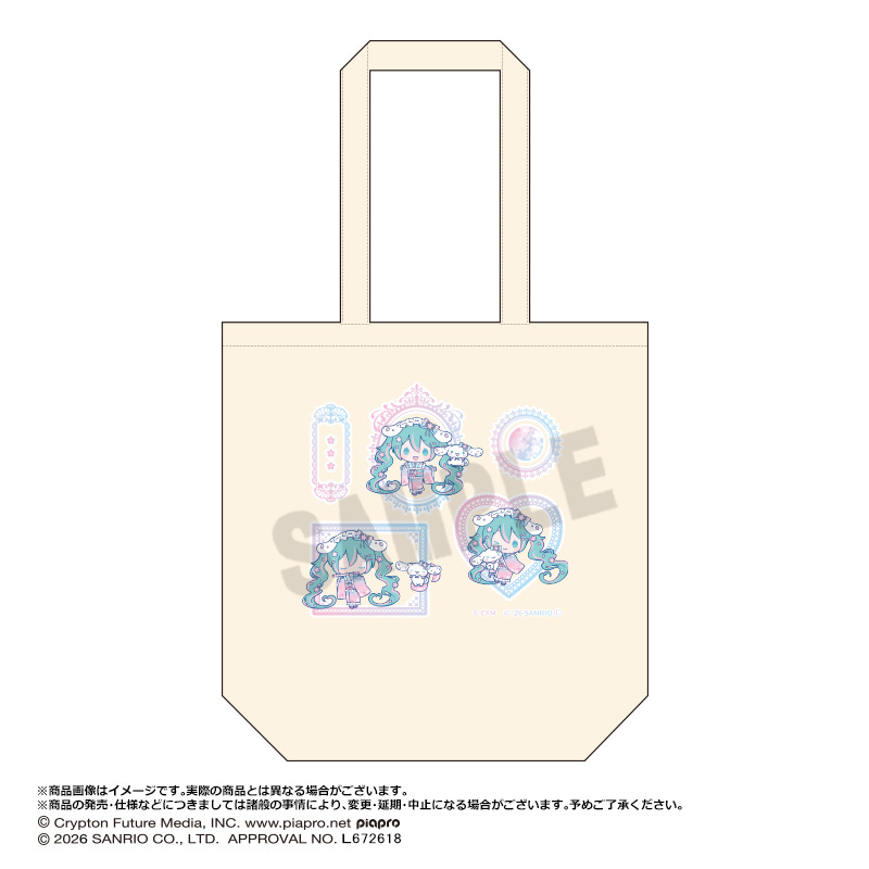 【ANICRAFT】初音ミク×シナモロール 夢桜ver. トートバッグ B