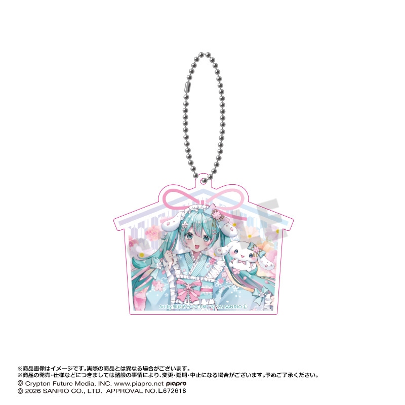 【ANICRAFT】初音ミク×シナモロール 夢桜ver. アクリルキーホルダー A