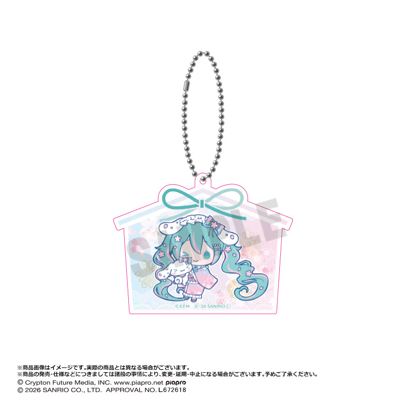 【ANICRAFT】初音ミク×シナモロール 夢桜ver. アクリルキーホルダー C