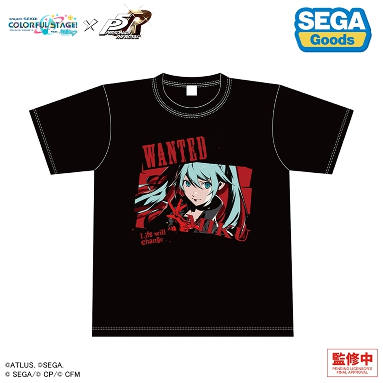 【セガ フェイブ】プロジェクトセカイ カラフルステージ！ feat. 初音ミク×ペルソナ5 ザ・ロイヤル グラフィックTシャツ 初音ミク