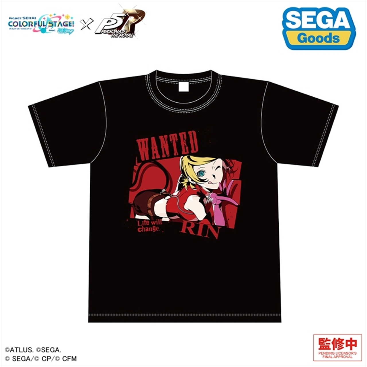 【セガ フェイブ】プロジェクトセカイ カラフルステージ！ feat. 初音ミク×ペルソナ5 ザ・ロイヤル グラフィックTシャツ 鏡音リン