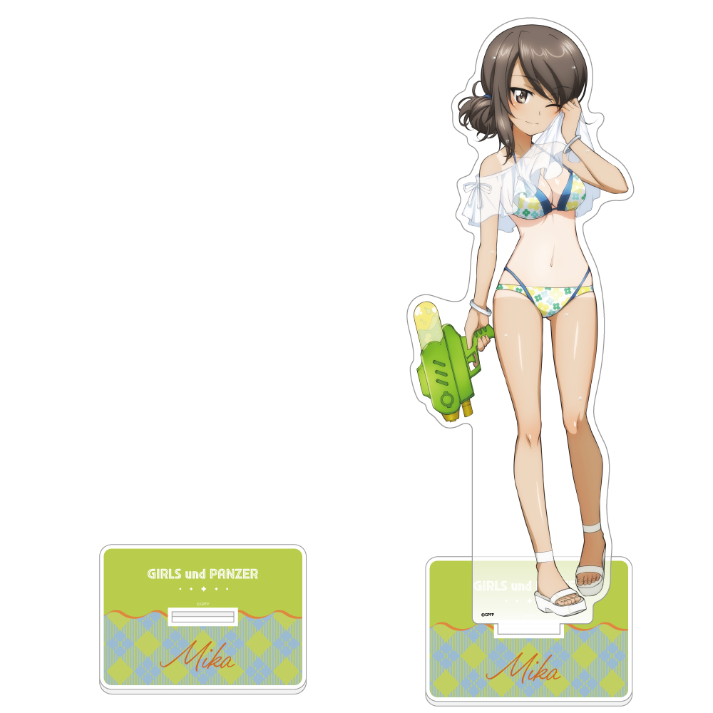 【カーテン魂】ガールズ＆パンツァー 最終章 描き下ろし特大アクリルスタンド(ミカ/水鉄砲 日焼けVer.)