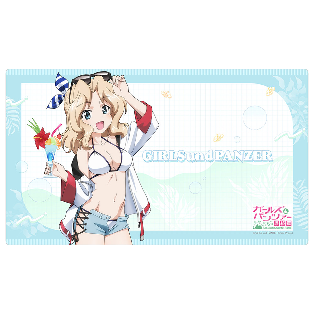 【カーテン魂】ガールズ＆パンツァー 最終章 描き下ろしラバーマット(ケイ/リゾート水着)