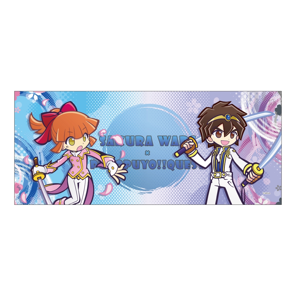 【みどびよ！】ぷよぷよ フェイスタオル ラグナスver.大神一郎＆アルルver.さくら サクラ大戦コラボイラストbyぷよクエ