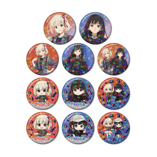 【アルマビアンカ】TVアニメ「リコリス・リコイル」 meagratiaコラボ 描き下ろし&ちびキャラ トレーディングホログラム缶バッジ 1BOX入数：11