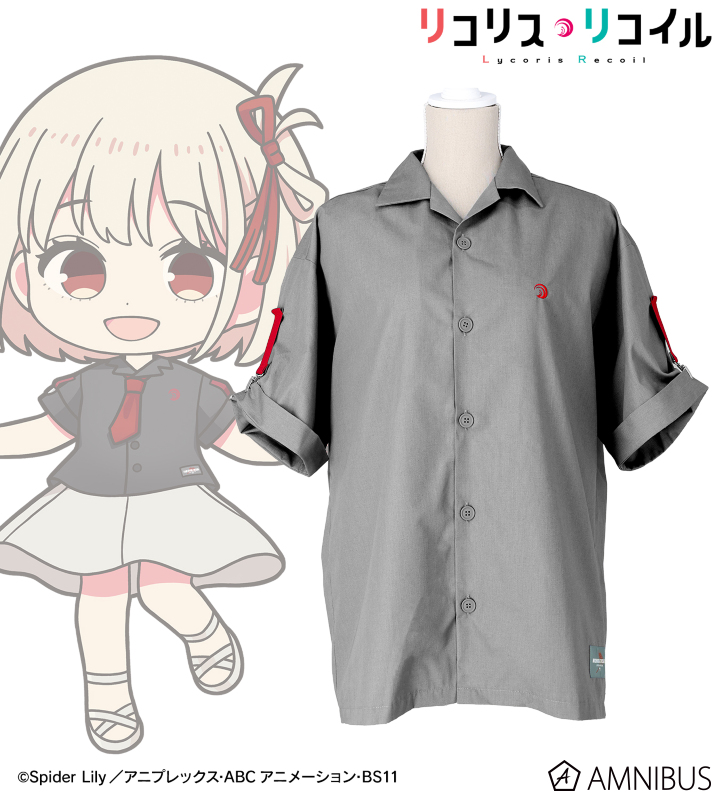 【アルマビアンカ】TVアニメ「リコリス・リコイル」 meagratiaコラボ 描き下ろし 錦木千束 着用 ハーフスリーブシャツユニセックス（サイズ/M）