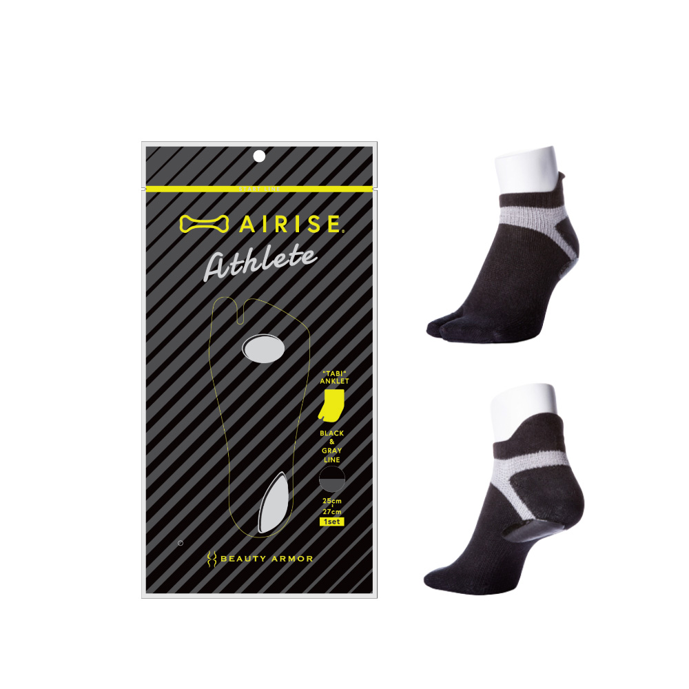 エアライズ アスリート シリコンアーチパッド付足袋型アンクルソックス