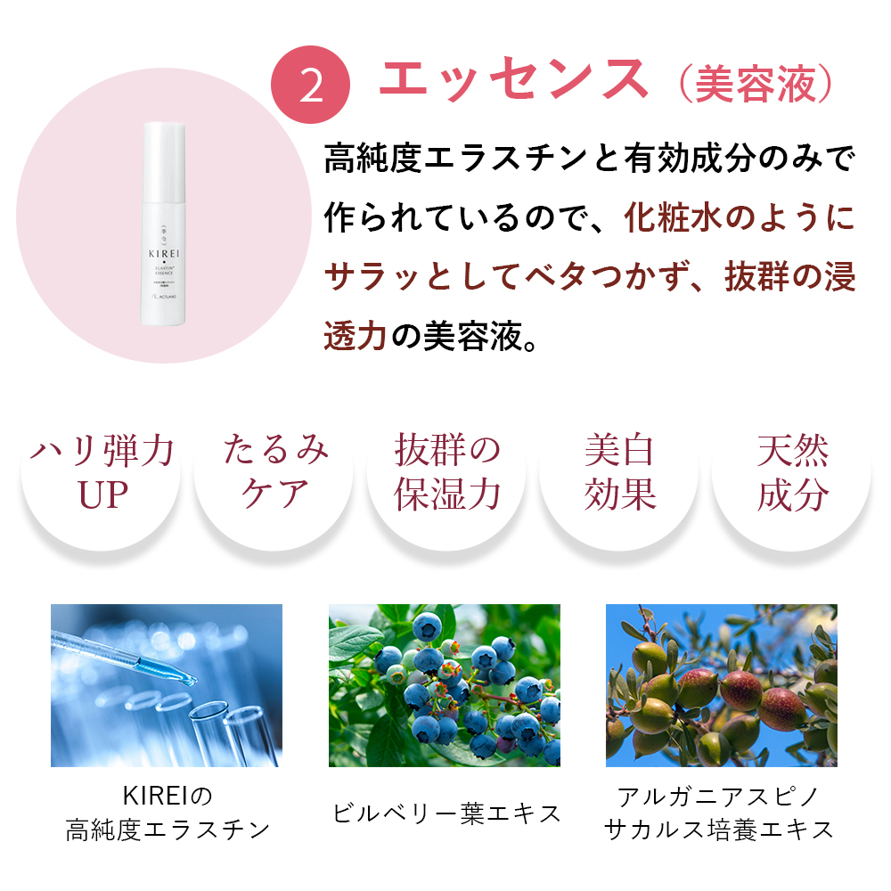 KIREI 季令 母の日キャンペーン 2026「エラスチン美容パーフェクトセット」 eトナー・エッセンス・モイスチャーゲル eクリーム・グローマスク・エラステックアイ＋季令ローズクレンジング本品・オリジナルサプリケース・KIREIショッピングバッグをプレゼント！ ACTLAND