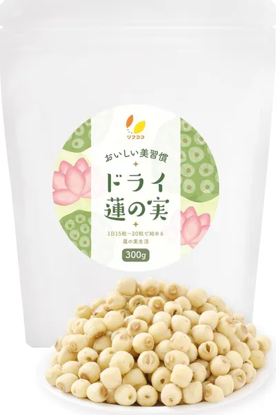 リフココ おいしい美習慣 ドライ蓮の実 スナック 300g（約290粒～300粒前後）