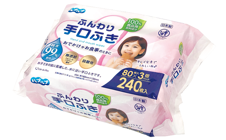 ルプルプふんわり手口ふき 水99％ 80枚×3P