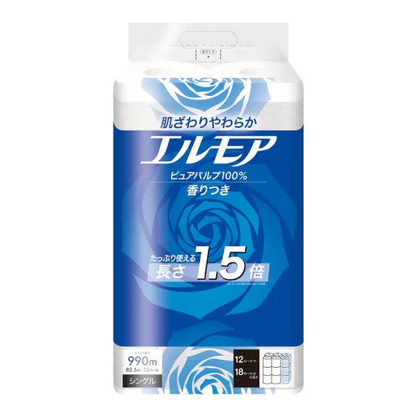 エルモアトイレットペーパー1.5倍巻 12R シングル 82.5m