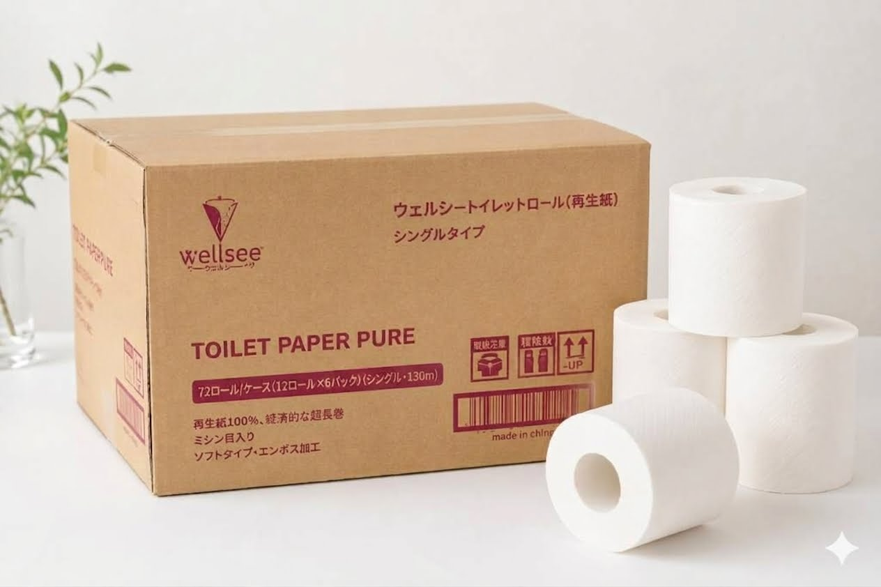 ウェルシートイレットロール 130Mミシン目無し芯有