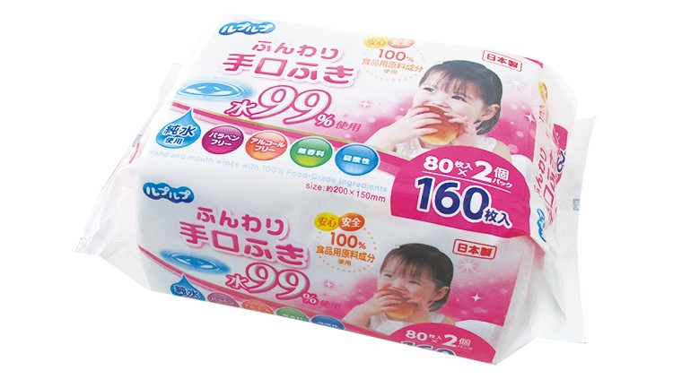 ふんわり手口ふき 水99％