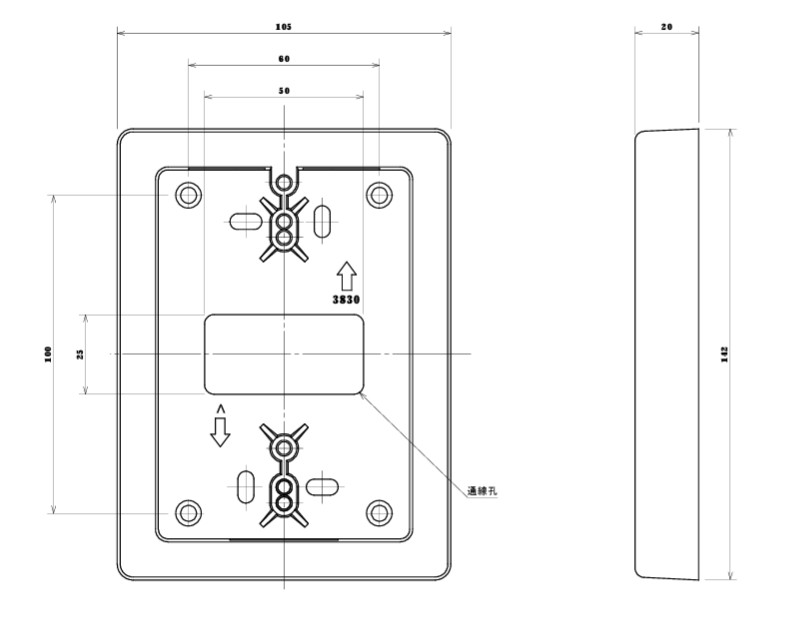 T-3830用面付ﾎﾞｯｸｽ