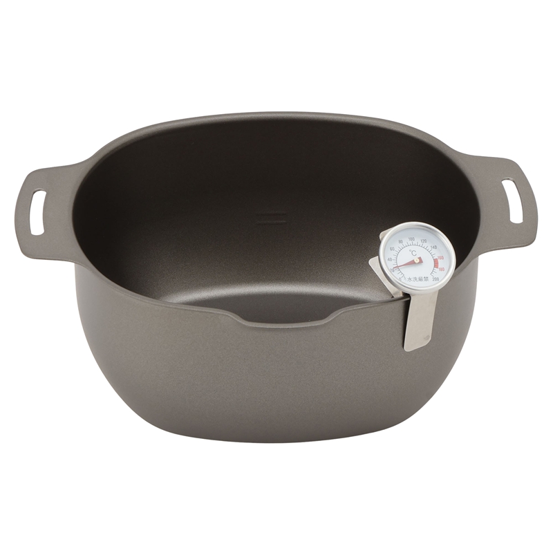 創燕　鉄製揚げ鍋（楕円）温度計付