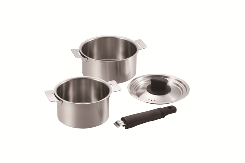 創燕　ハンドル着脱式鍋2点セット（14cm&16cm）