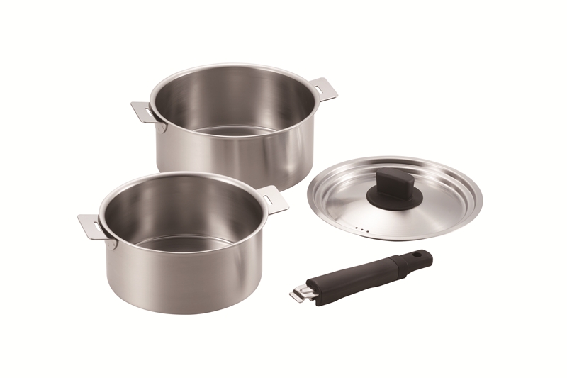 創燕　ハンドル着脱式鍋2点セット（18cm&20cm）