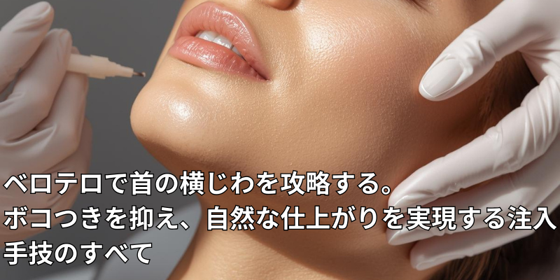 ベロテロを用いた首への注入における「適切なレイヤーの選択」「副作用を回避するテクニック」、そして「仕上がりの質を高めるためのコツ」徹底解説