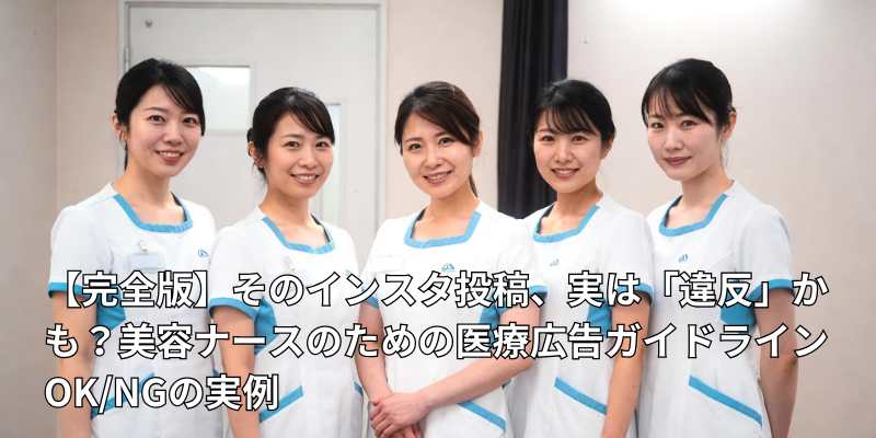 そのインスタ投稿、実は「違反」かも？美容ナースのための医療広告ガイドラインOK/NGの実例