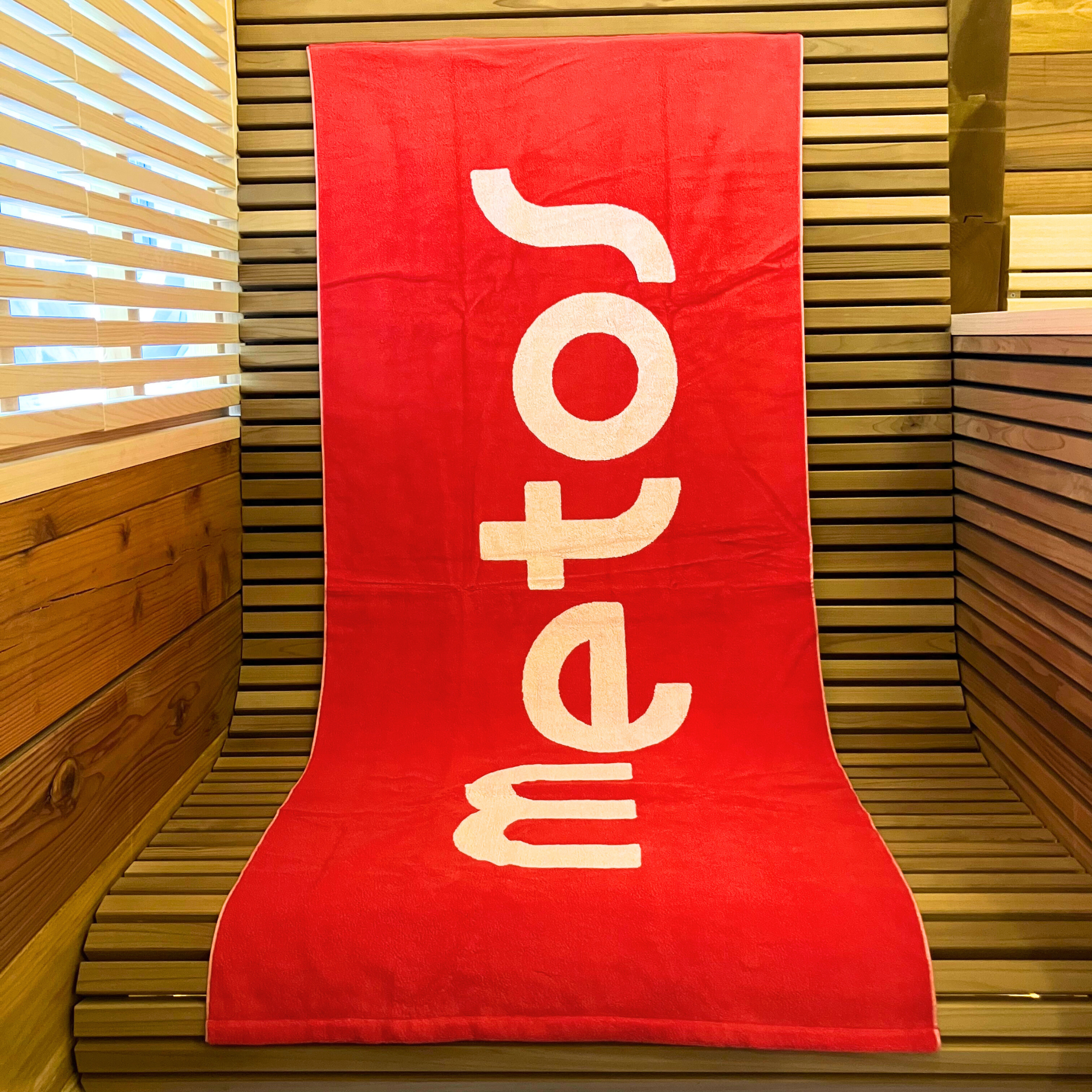 【メトスオリジナルバスタオル】サウナリノ赤
