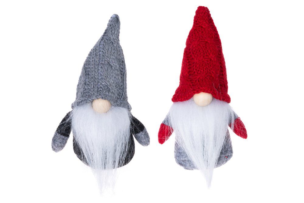 Winteria ﾆｯﾄ帽のﾄﾝﾄｩ 赤･ｸﾞﾚｰ 637614