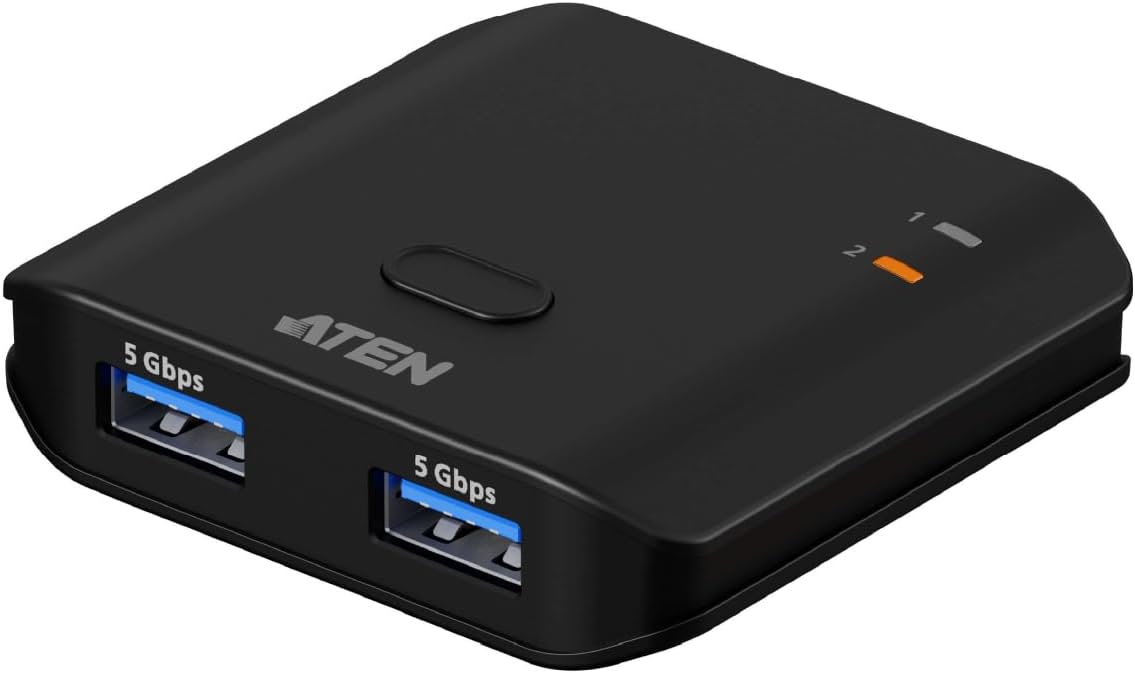 ATEN essentials PC2台用 USB3.2 Gen1 (5Gbps) 2デバイス共有器 US4322