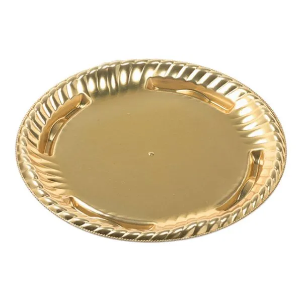 ティアラ丸皿21　金　嵌合蓋セット