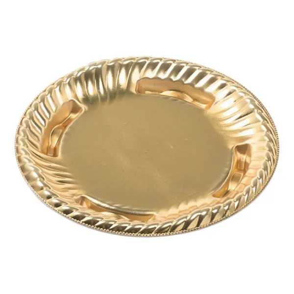 ティアラ丸皿17　金　嵌合蓋セット