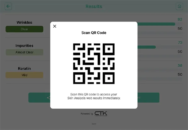 QRコードでの結果お持ち帰り