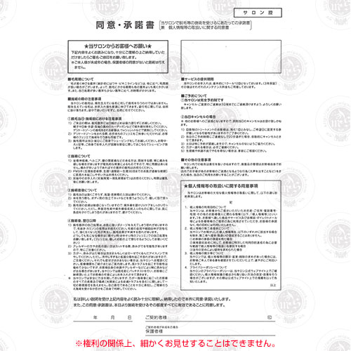Dione ディオーネ 脱毛同意書 承諾書 50部 冊 2枚複写 業務用美容 エステ機器なら卸 仕入通販は ミヤタッチ