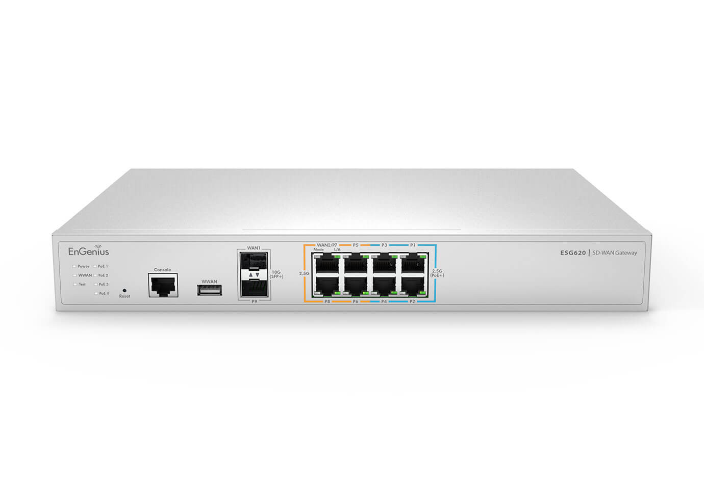 VPNルーター ESG620、WAN: SFP plus*1 + 2.5G*1, LAN: SFP plus*1 +2.5G*7