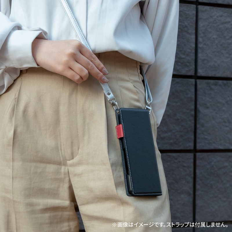 Xperia 10 V 薄型・軽量PUレザー手帳ケース 「Twoal W」 ブラック