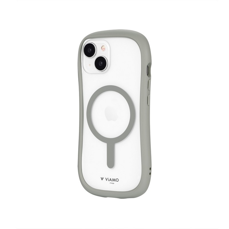 iPhone 15/iPhone 14 高速充電対応・耐傷・耐衝撃ハイブリッドケース 「ViAMO charge」 ライトグレー