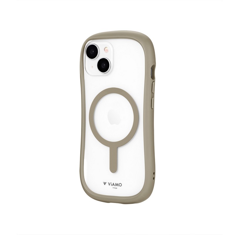 iPhone 15/iPhone 14 高速充電対応・耐傷・耐衝撃ハイブリッドケース 「ViAMO charge」 グレージュ